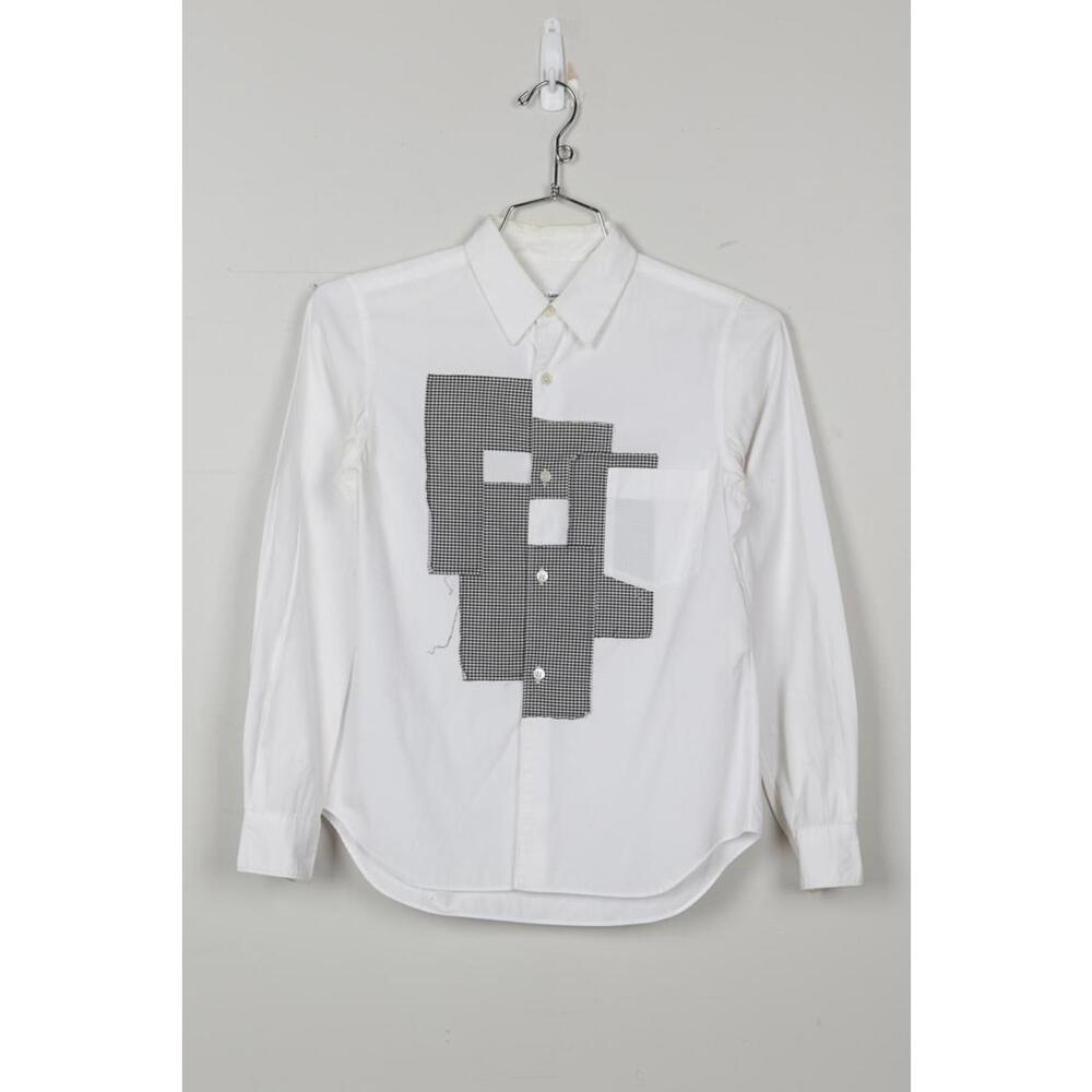 00's Comme des Garçons Plaid Patch Long Sleeve Button-Up